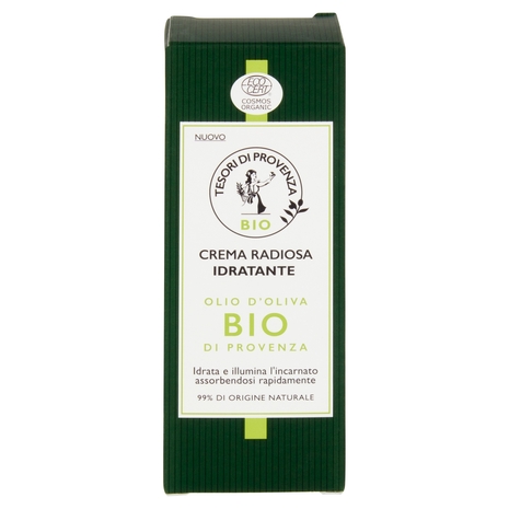 Tesori di Provenza Crema Viso Idratante Giorno, con Olio d'Oliva Bio, Ricco in Polifenoli, 50 ml